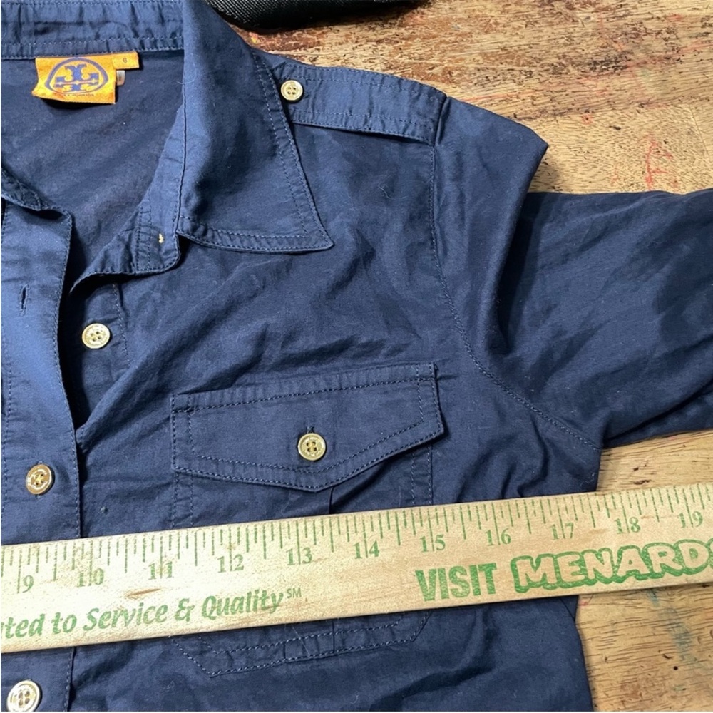 Tory Burch Brigitte Button Down Army Military Shi… - image 8